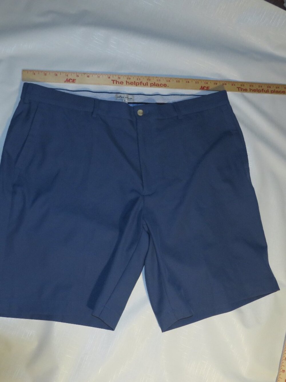Peter Millar Men's Blue Gray Performance Golf Shorts Size 40 | Flat Front